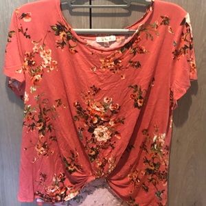 Red floral top